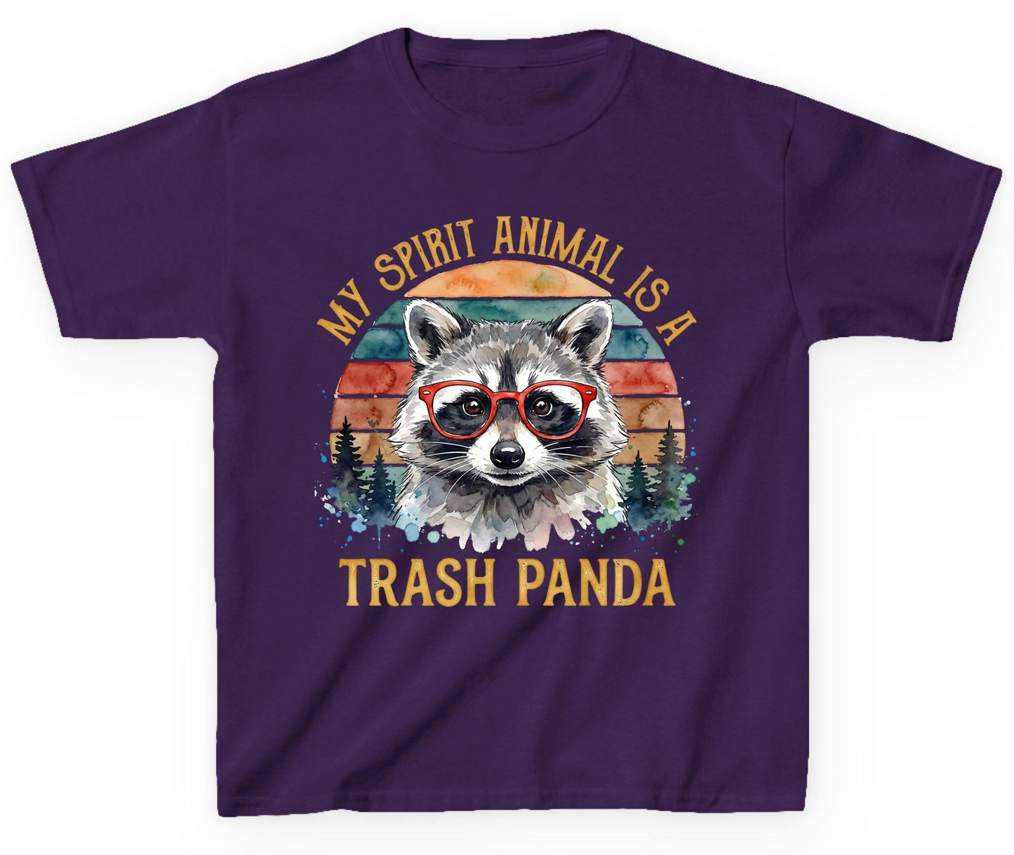 My Spirit Animal Is a Trash Panda raccoon Youth T-Shirt Purple product mockup