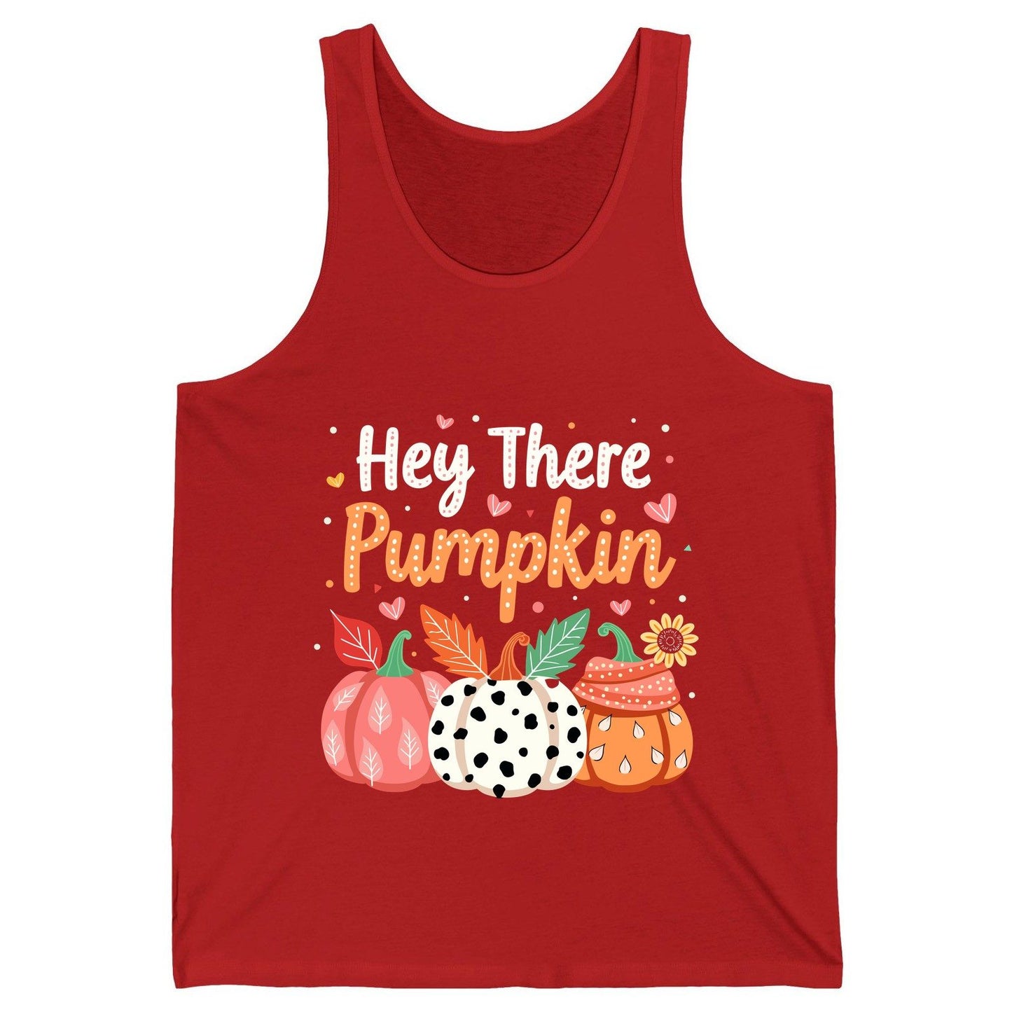 Hey There Pumpkin fall pumpkins Tank Top Red product mockup