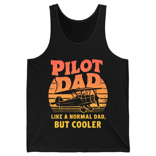 Pilot Dad Like a Normal Dad, but Cooler pilots Tank Top Black product mockup