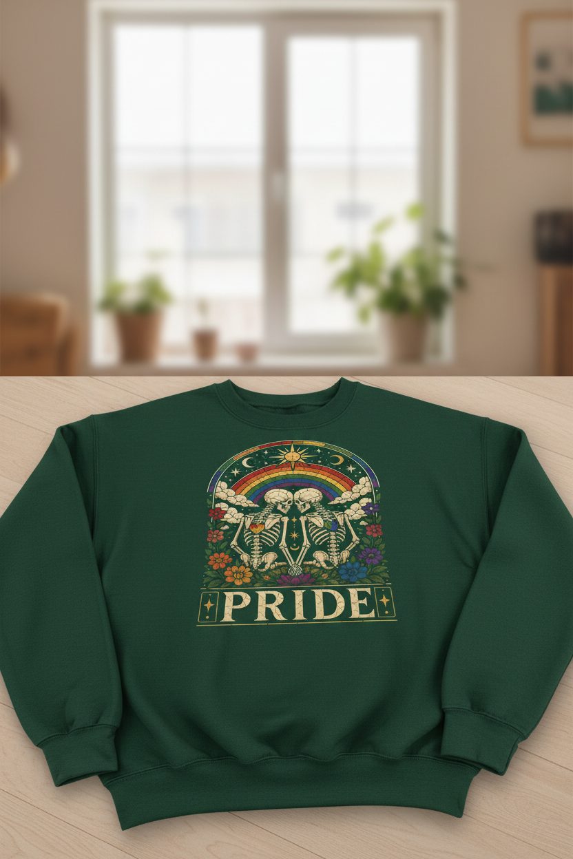 Pride Lgbtq+ Sweatshirt - product mockup - Forest Green