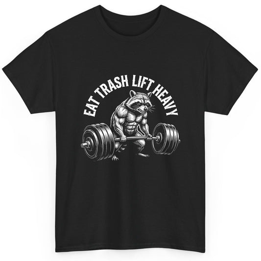 Eat Trash Lift Heavy raccoon T-Shirt Black product mockup