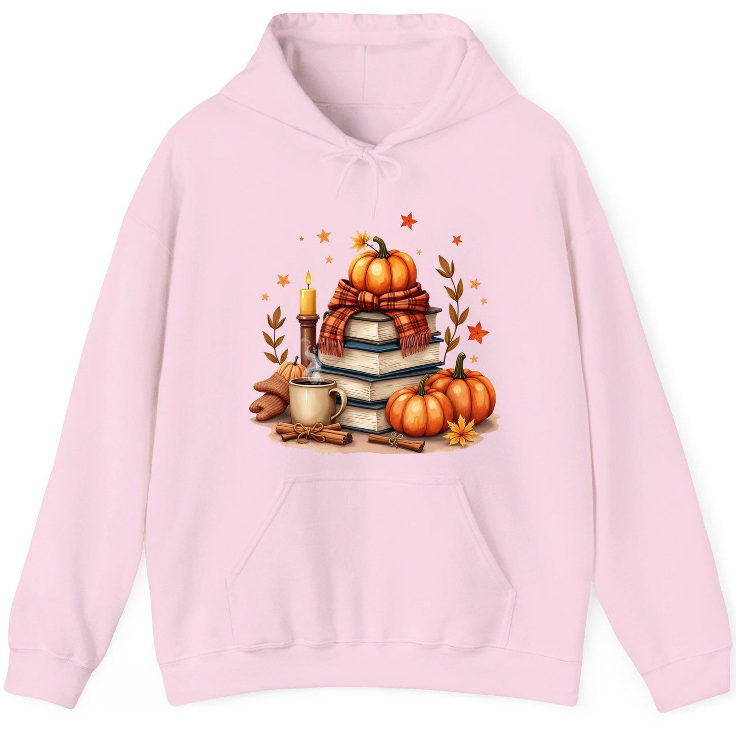 Cozy Autumn Reading Nook cozy autumn reading Hoodie Light Pink product mockup
