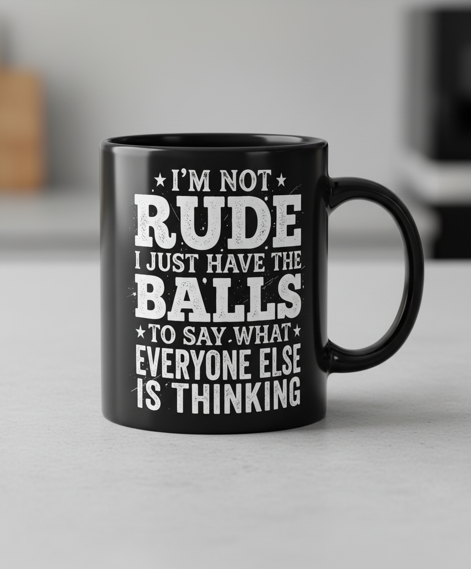 I'm Not Rude Funny Sarcastic Quote Black Mug - Black
