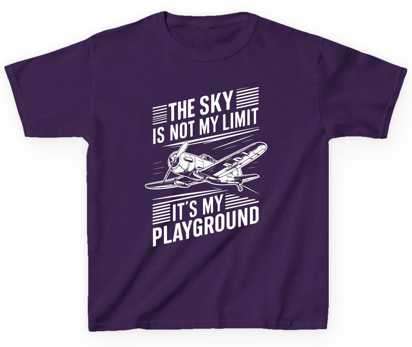 The Sky Is Not My Limit It's My Playground vintage airplane Youth T-Shirt Purple product mockup