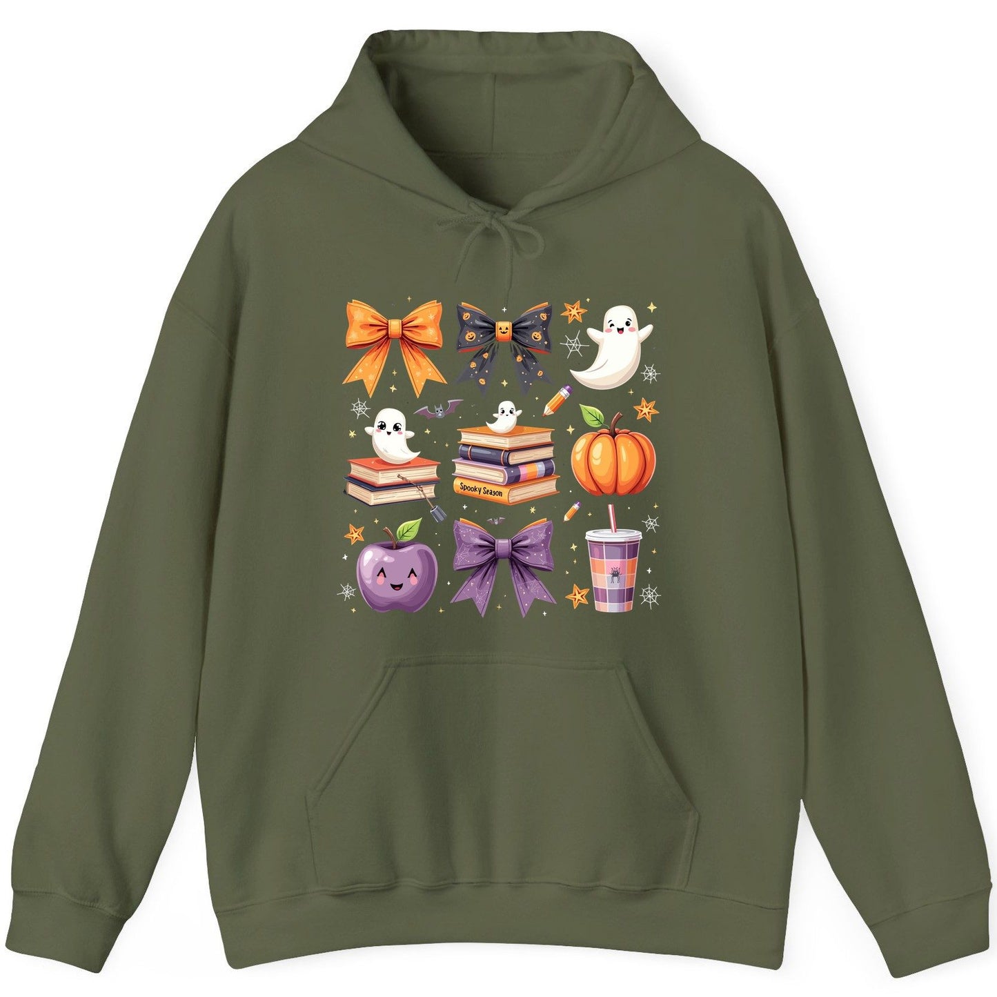 Spooky Season Halloween Hoodie Military Green product mockup