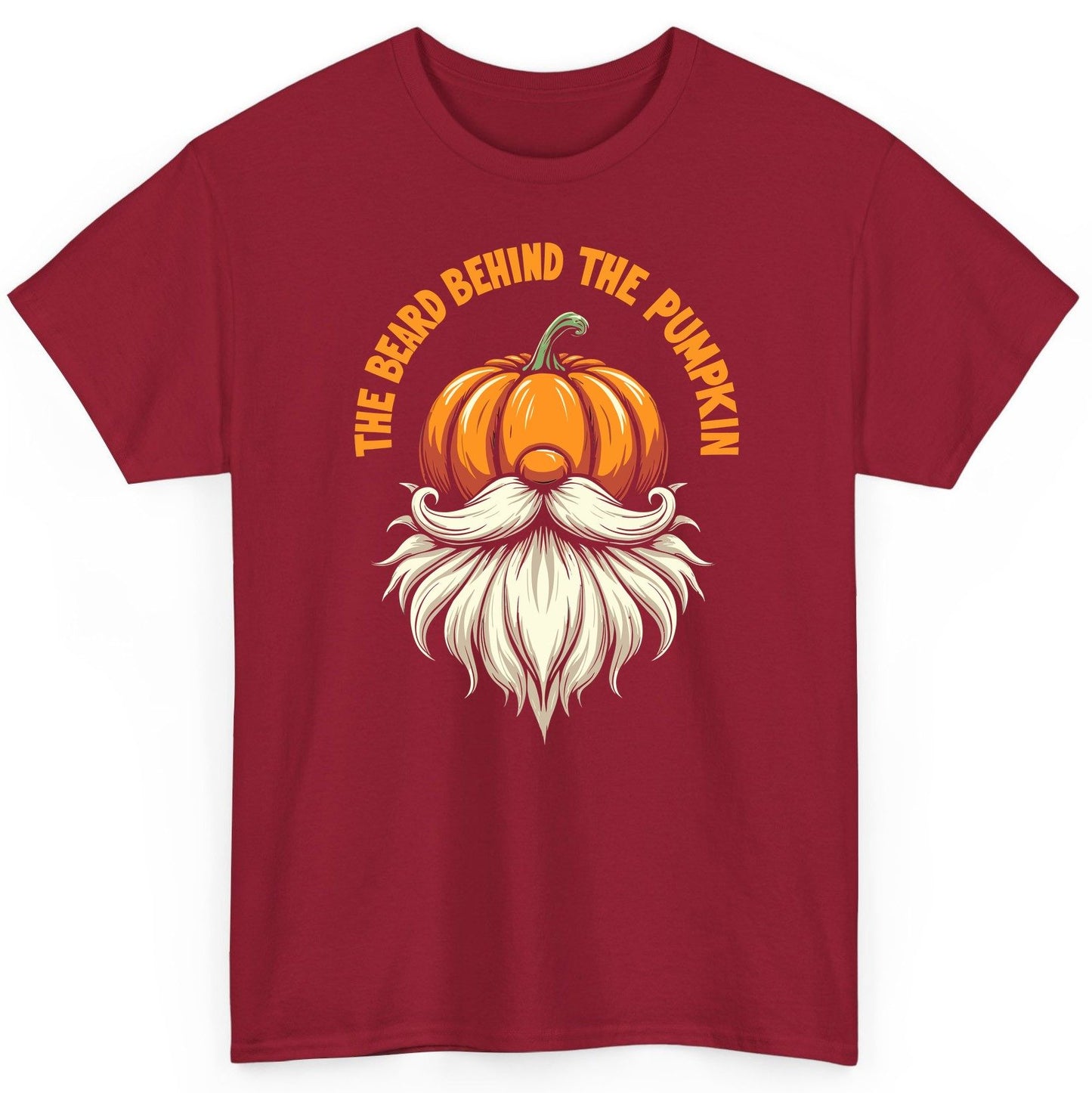 The Beard Behind the Pumpkin Halloween gnome T-Shirt Cardinal Red product mockup