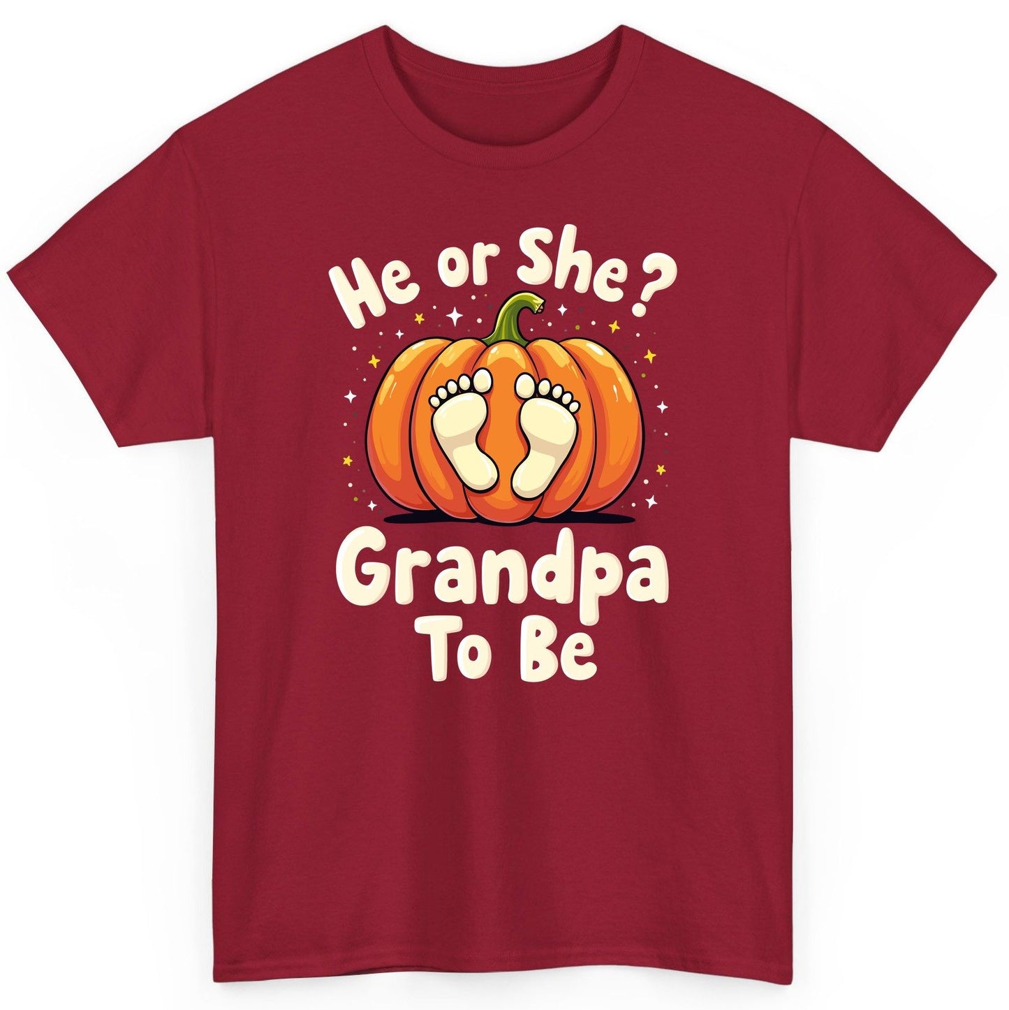 He or She Grandpa to Be gender reveal T-Shirt Cardinal Red product mockup