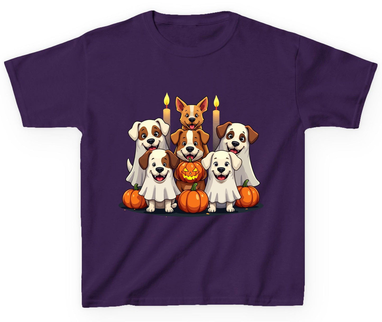 Cute Ghost Dogs Halloween Halloween dogs Youth T-Shirt Purple product mockup