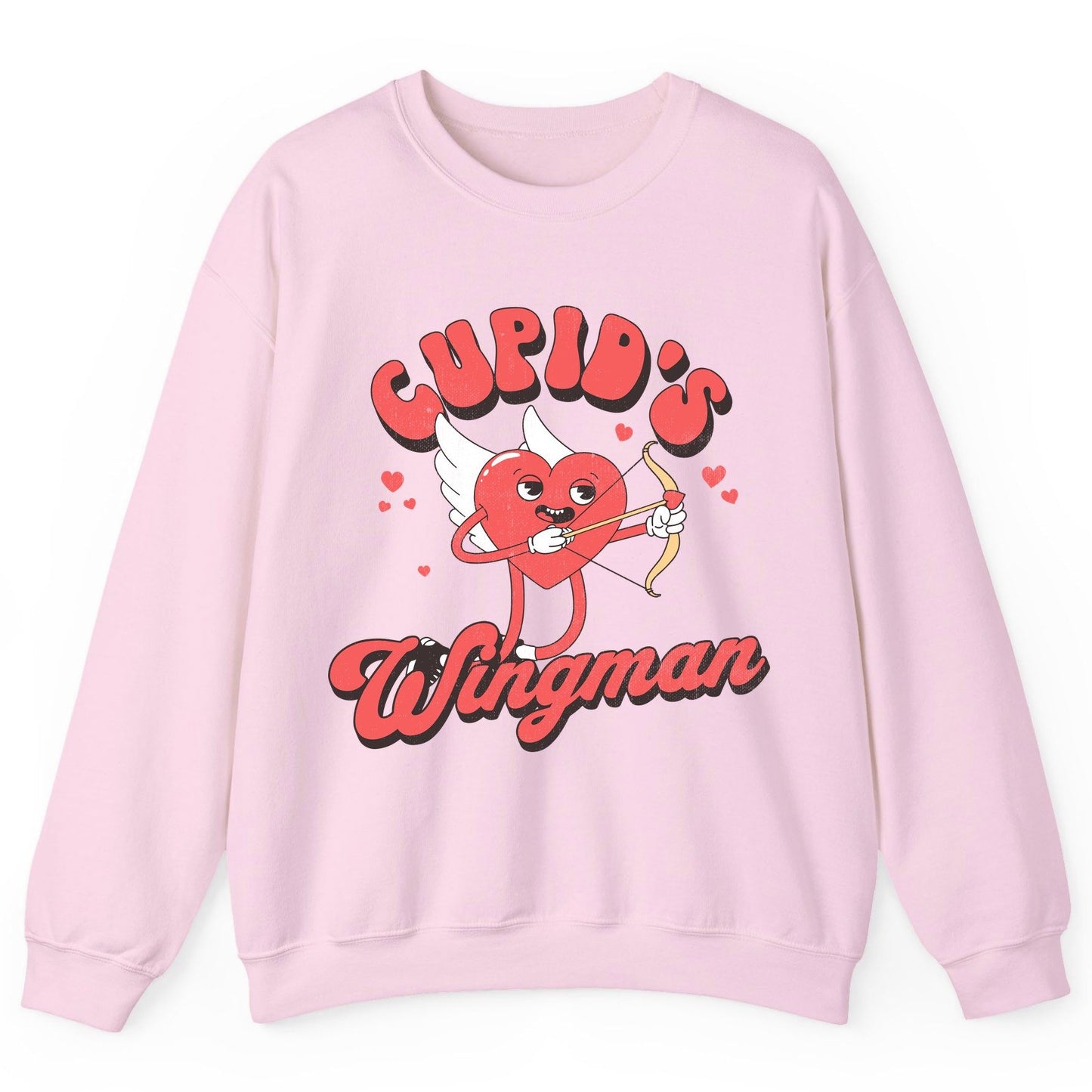 Cupid's Wingman Valentine's Day Sweatshirt Light Pink product mockup