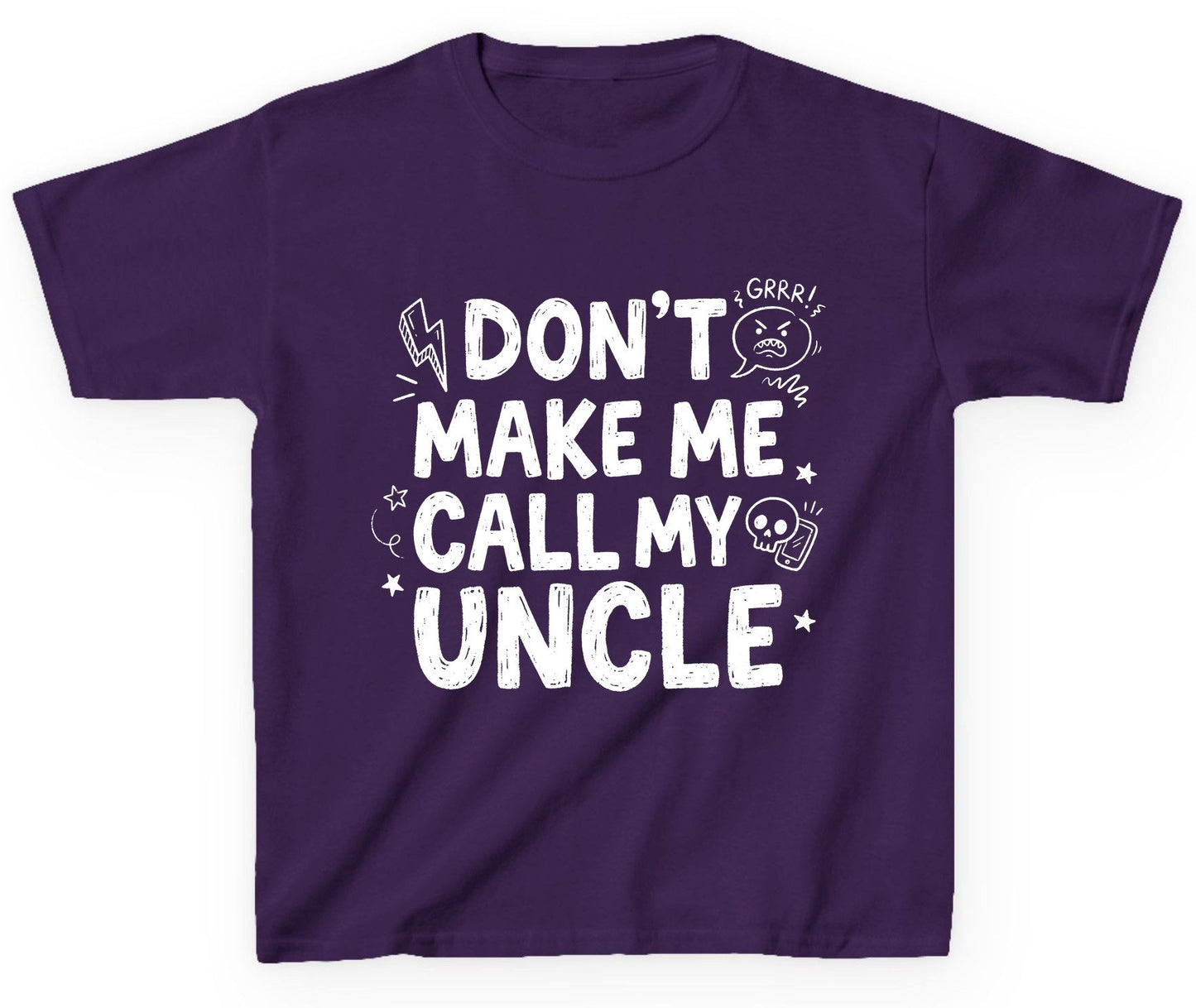 Don't Make Me Call My Uncle family humor Youth T-Shirt Purple product mockup