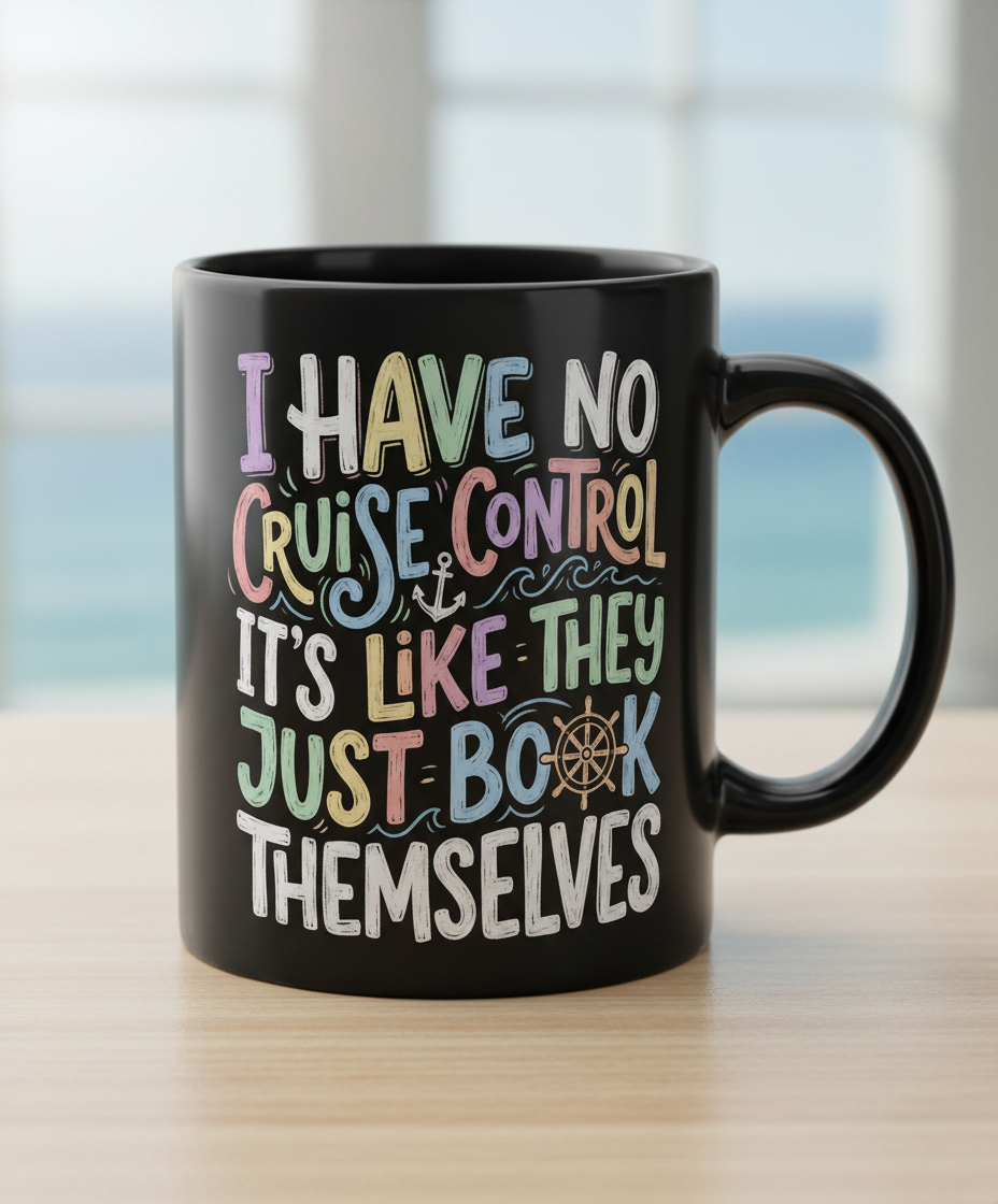 I Have No Cruise Control Funny Cruise Saying Black Mug - Black