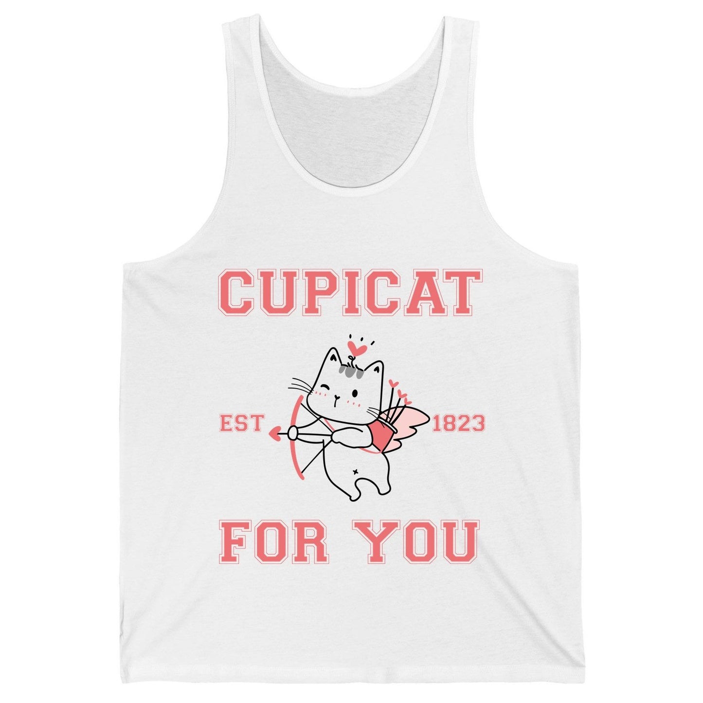 Cupicat Est 1823 for You cupid cat Tank Top White product mockup