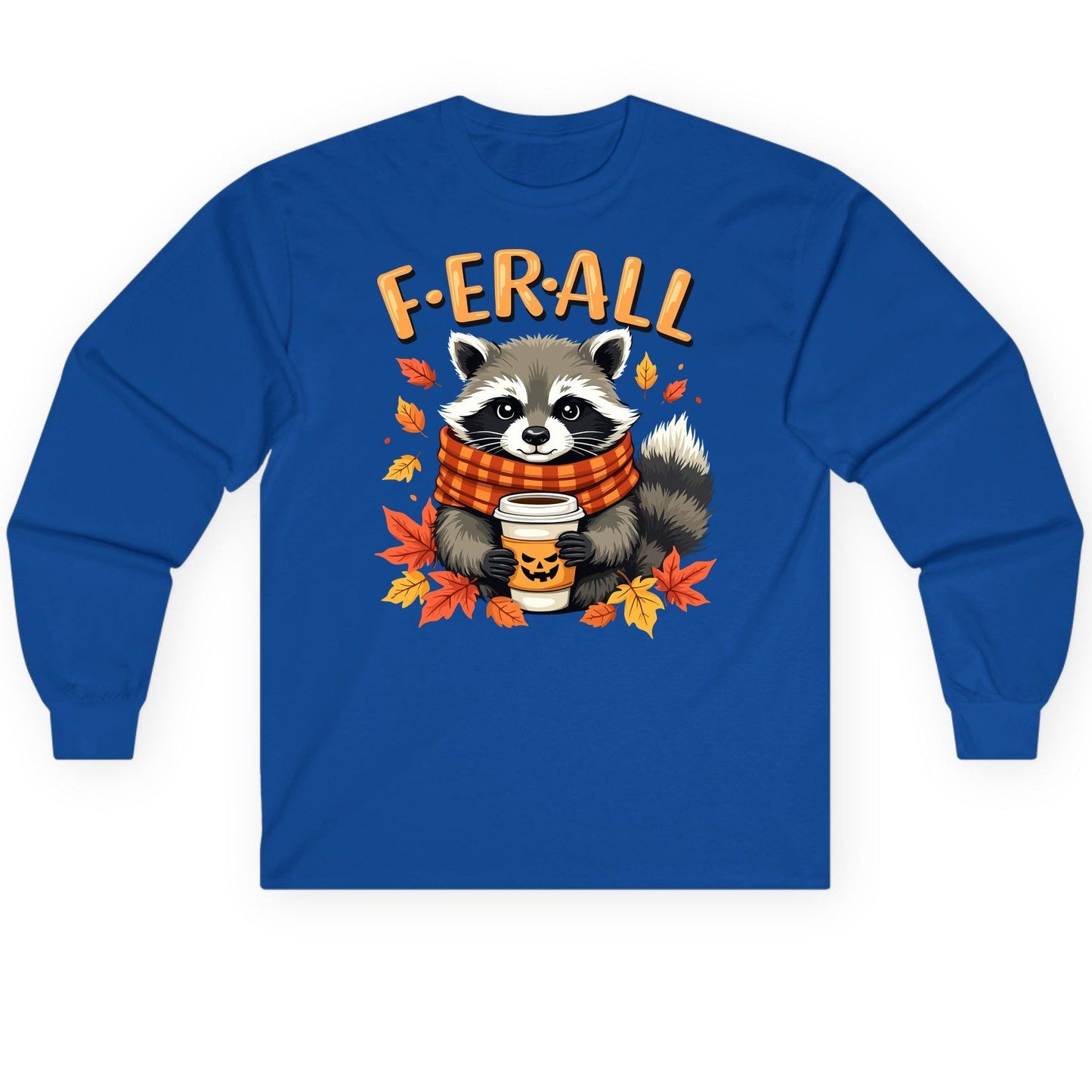 F ER All raccoon Long Sleeve Tee Royal product mockup