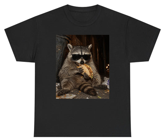 Raccoon Eating Taco Funny Animal Lovers Youth T-Shirt - product mockup - Black