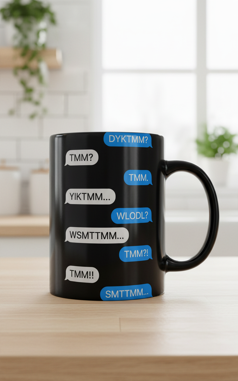 Funny Irish Song Tell Me Ma Acronyms Text Message Black Mug - Black