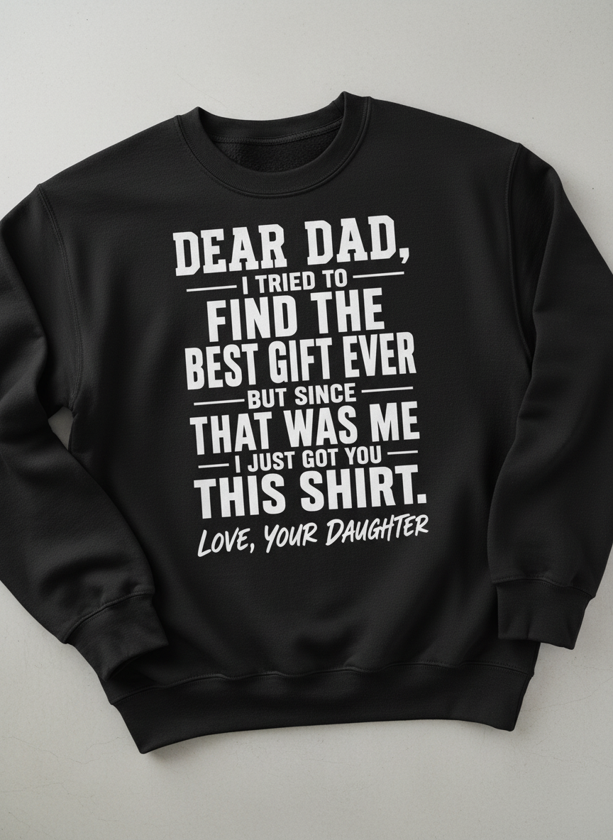 Funny Dad Gift From Daughter Best Gift Ever Sweatshirt - Black