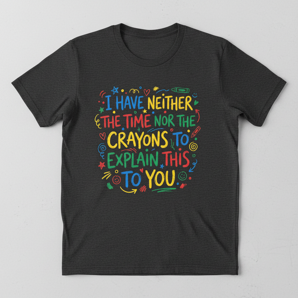 I Have Neither The Time Nor The Crayons To Explain This To You T-Shirt - Dark Heather