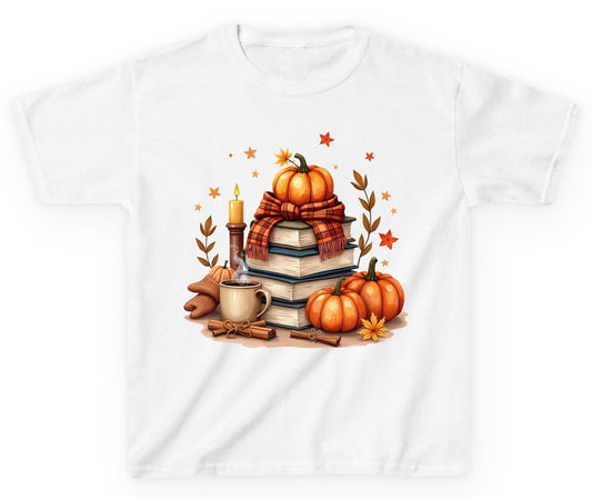 Cozy Autumn Reading Nook cozy autumn reading Youth T-Shirt White product mockup