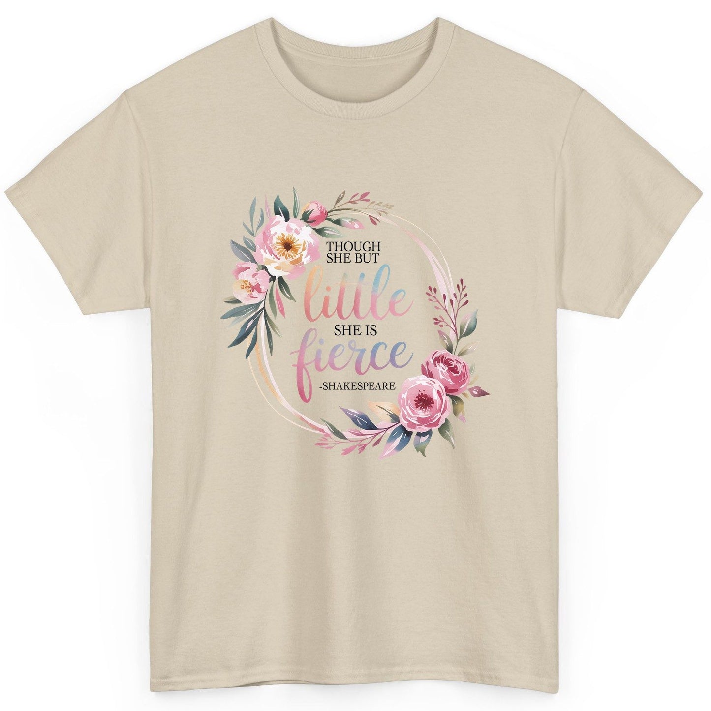 Little Fierce feminine empowerment T-Shirt Sand product mockup