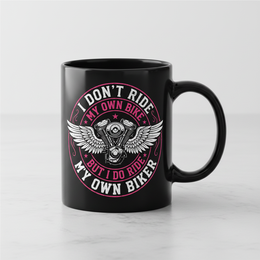 I Don't Ride My Own Bike But I Do Ride My Own Biker Funny Quote Black Mug - Black