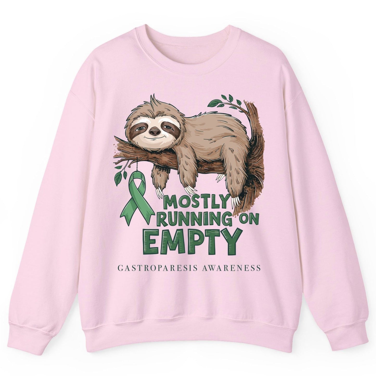 Mostly Running on Empty Gastroparesis Awareness gastroparesis awareness Sweatshirt Light Pink product mockup