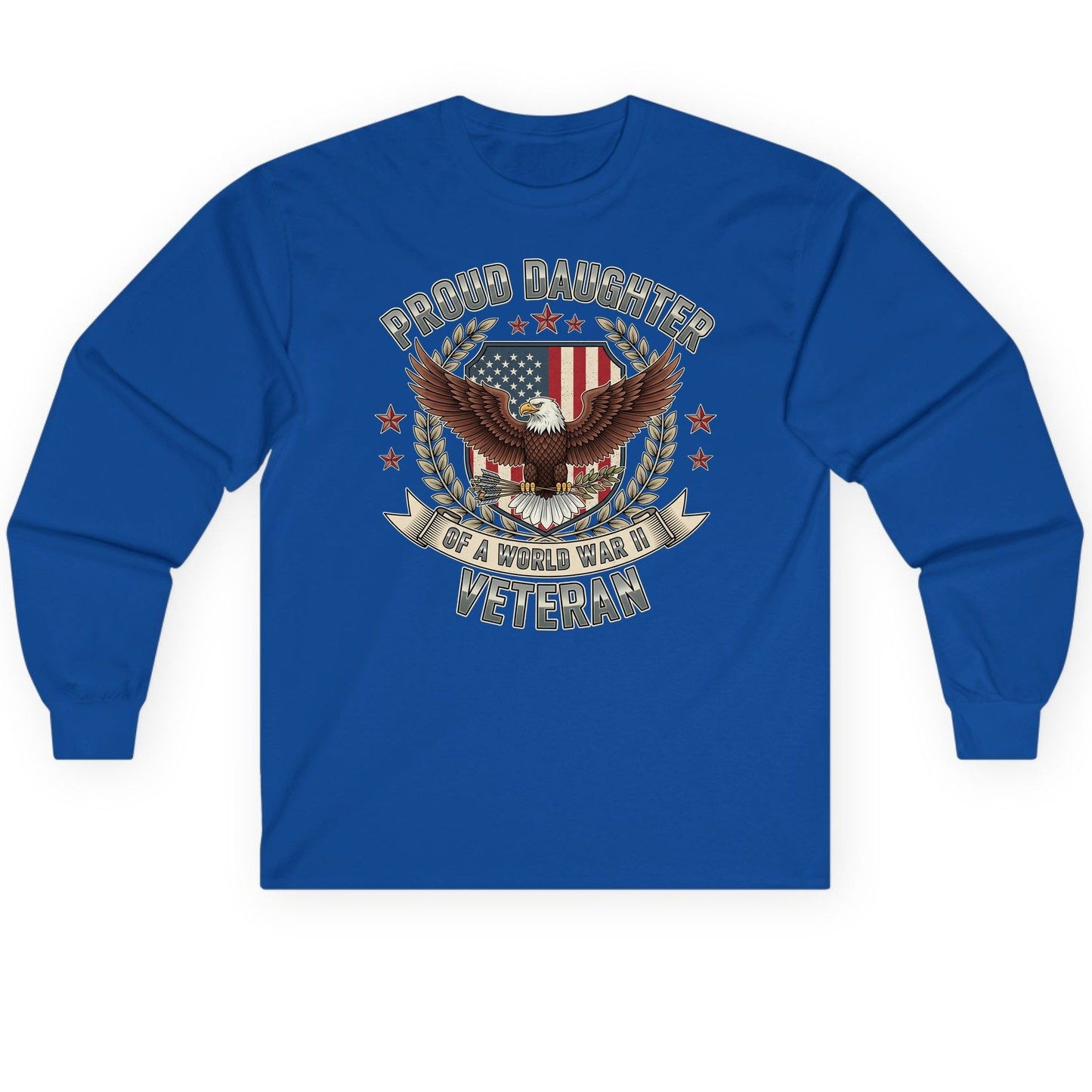 Proud Daughter of a World War Ii Veteran wwii veteran Long Sleeve Tee Royal product mockup