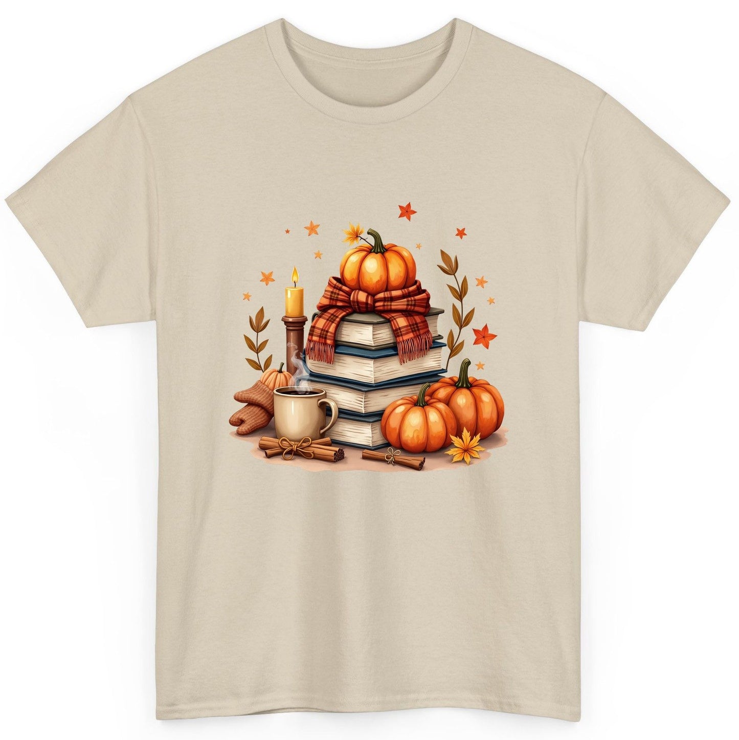 Cozy Autumn Reading Nook cozy autumn reading T-Shirt Sand product mockup