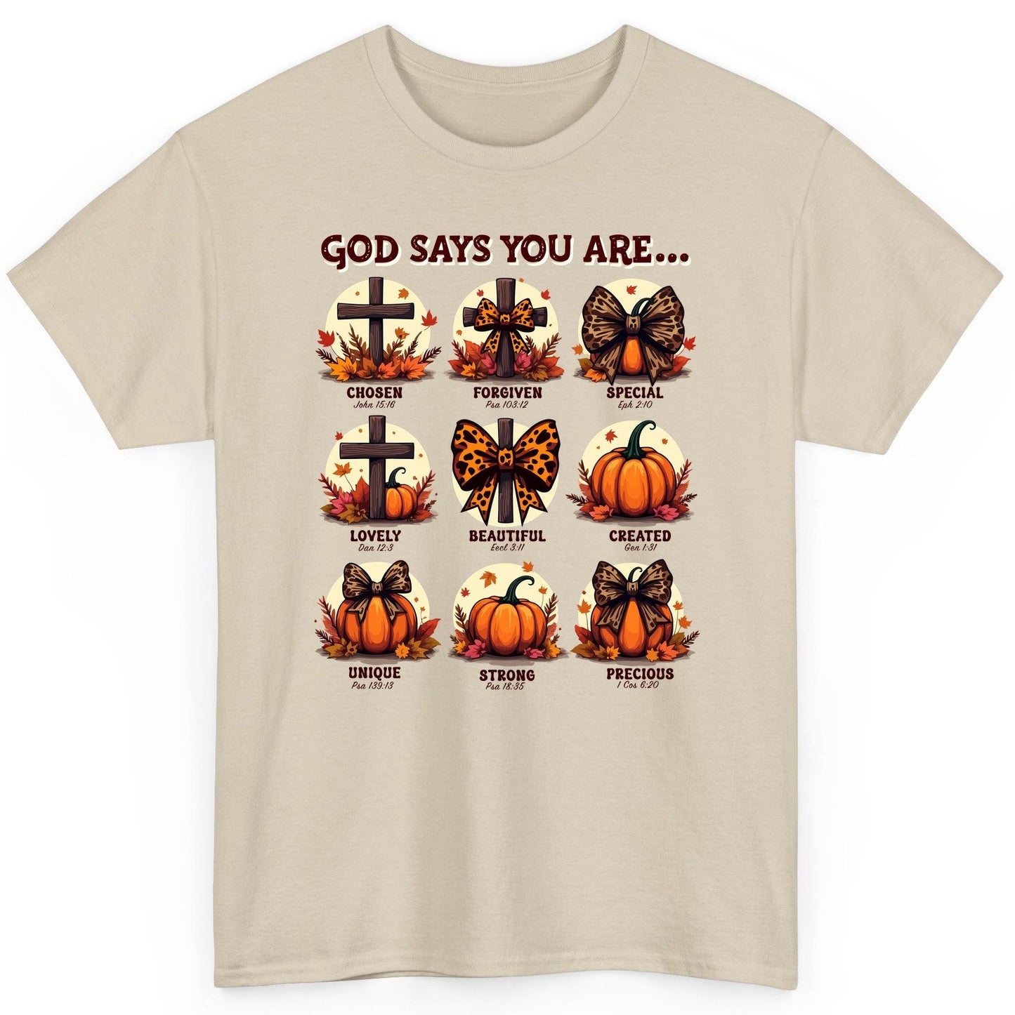 God Says You Are Chosen John 15 16, Forgiven Psa 103 12, Special Eph 2 10, Lovely Dan 12 3, Beautiful Eccl 3 11, Created Gen