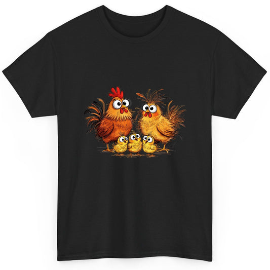 Funny Chicken Family chicken family T-Shirt Black product mockup
