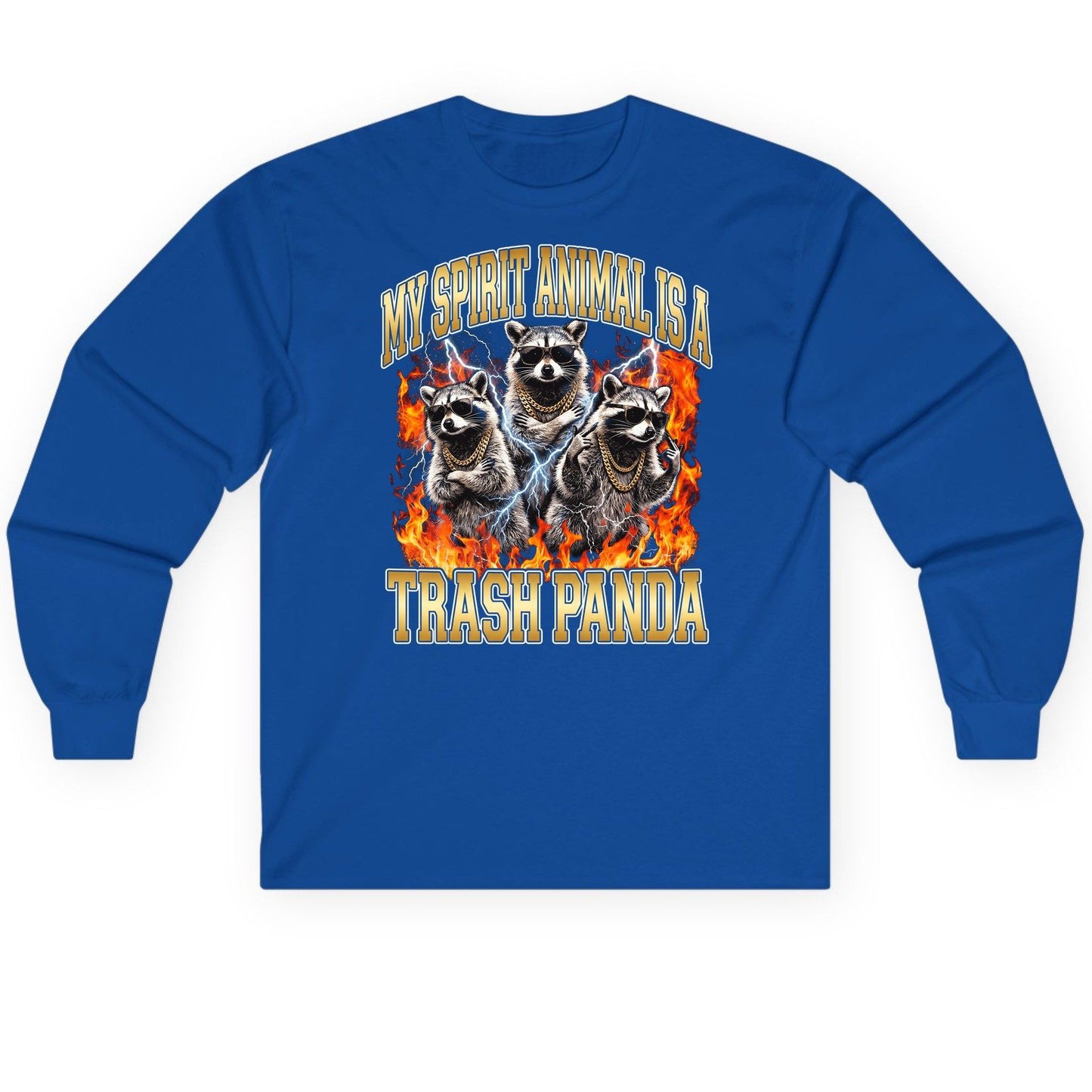 My Spirit Animal Is a Trash Panda raccoon Long Sleeve Tee Royal product mockup