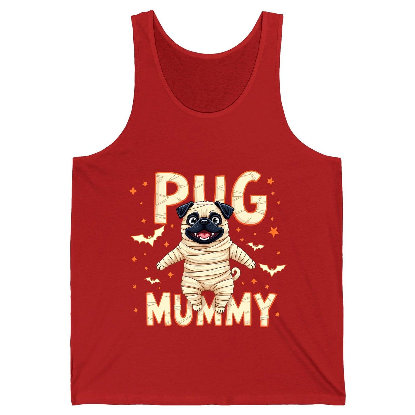 Pug Mummy pug Tank Top Red product mockup