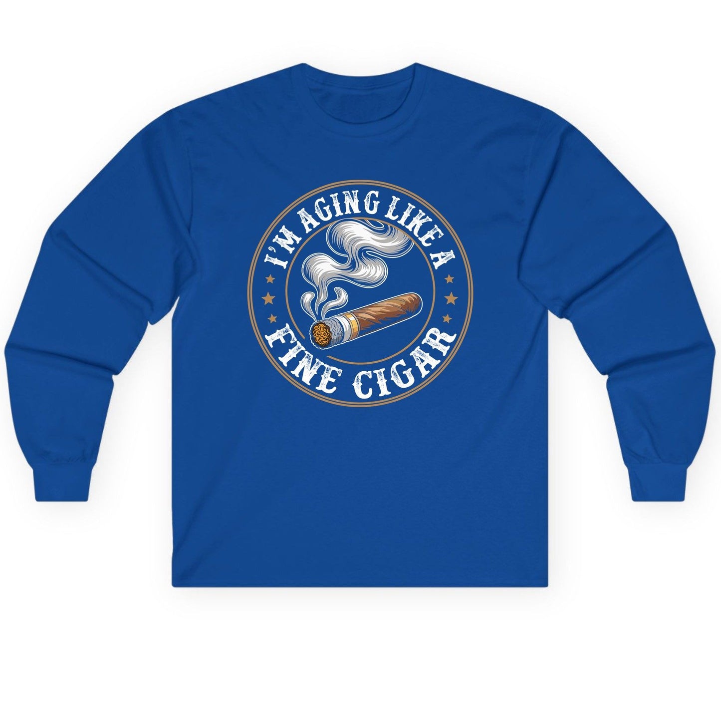I'm Aging Like a Fine Cigar cigar smoking Long Sleeve Tee Royal product mockup
