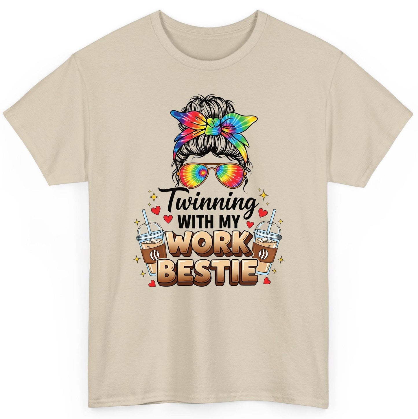 Twinning with My Work Bestie work bestie T-Shirt Sand product mockup