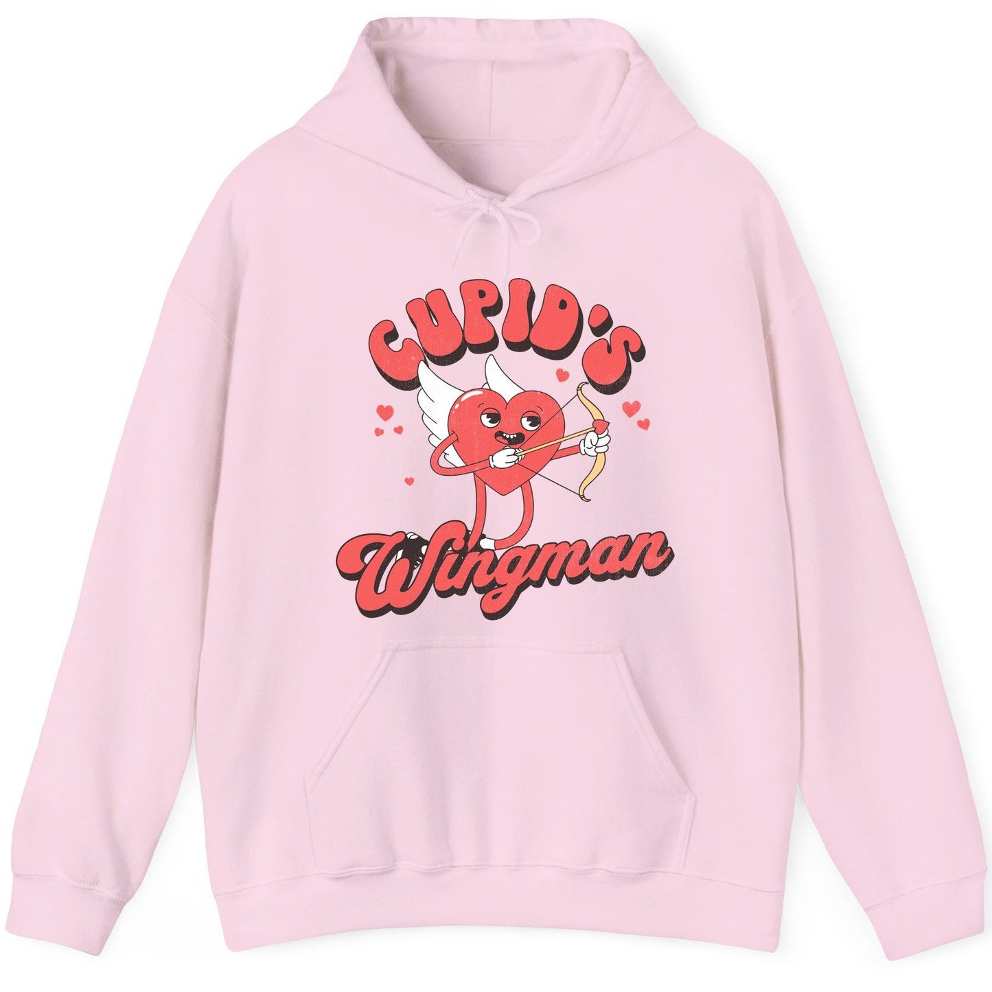 Cupid's Wingman Valentine's Day Hoodie Light Pink product mockup