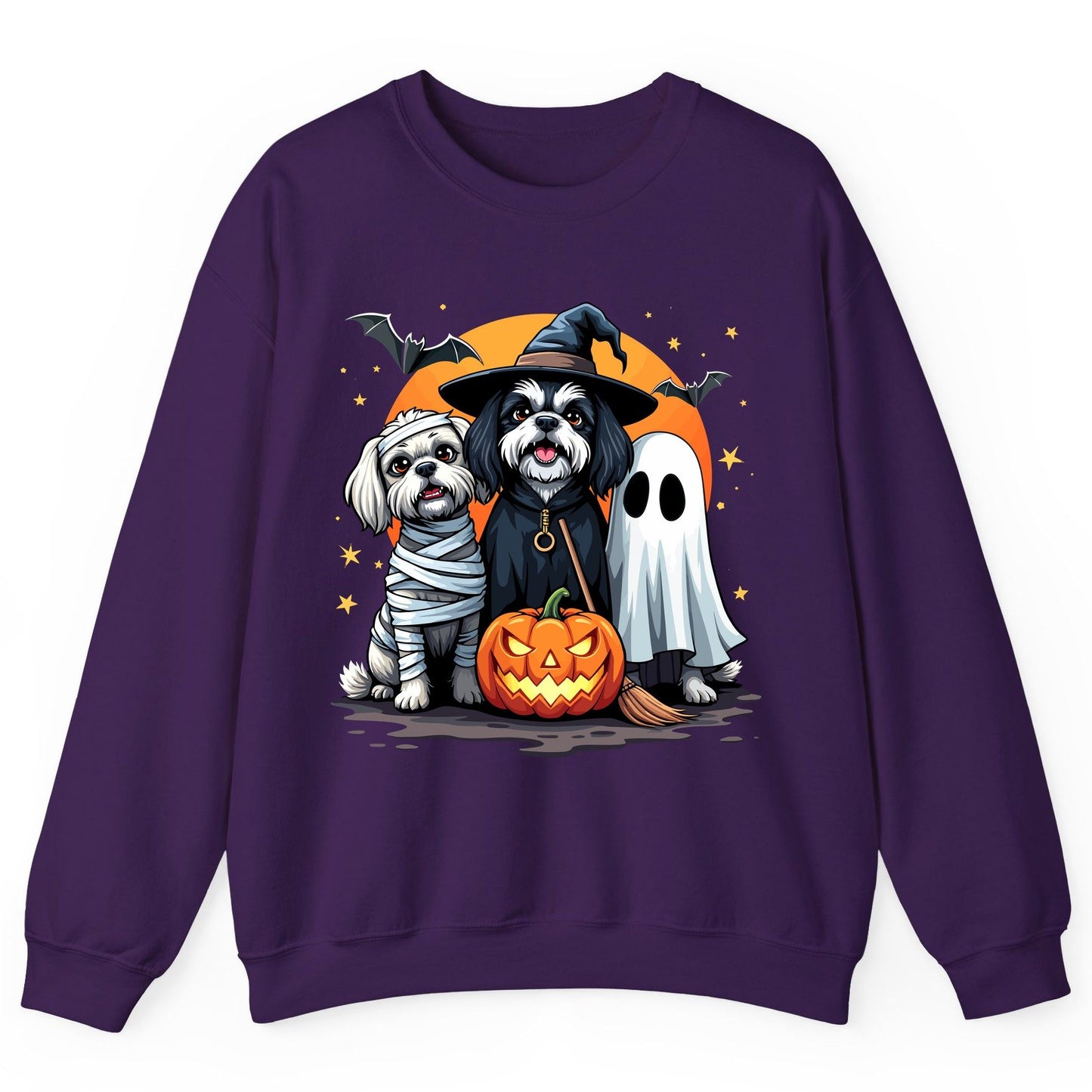 Halloween Dogs Costumes Halloween dogs Sweatshirt Purple product mockup