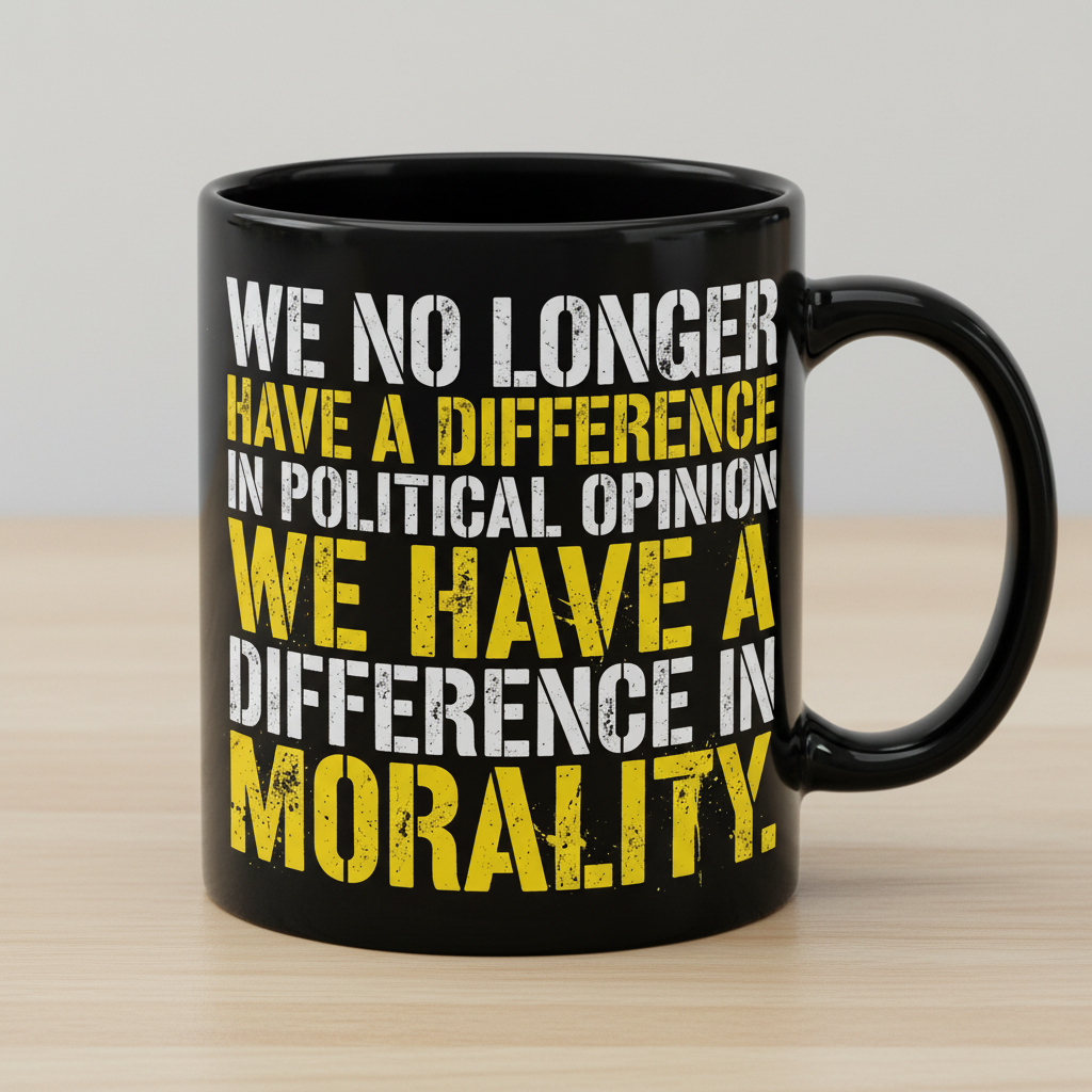 Difference In Morality Not Political Opinion Statement Black Mug - Black