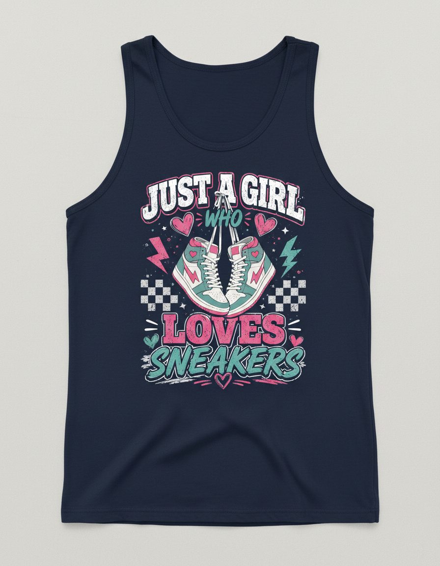 Sneakers Retro Sneakerheads Tank Top - product mockup - Navy