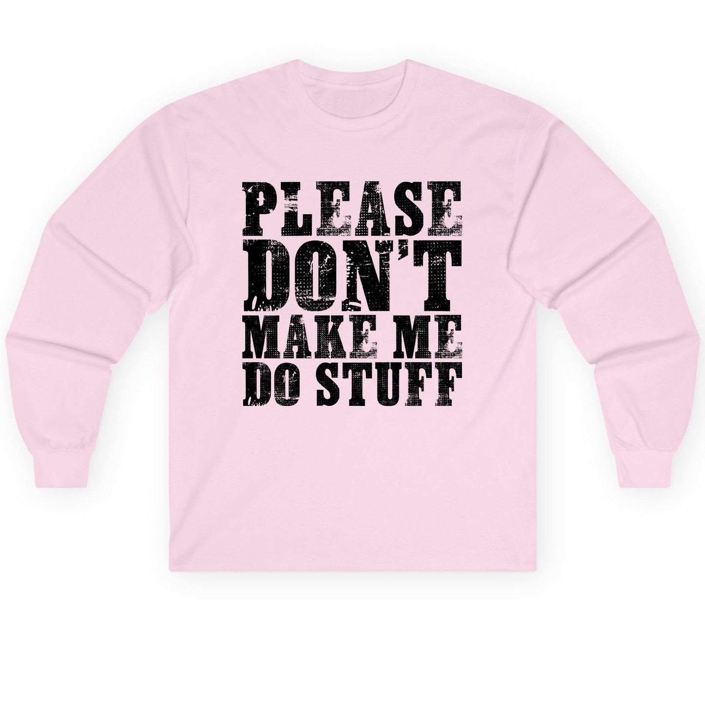 Solid Black Block minimalist geometric design Long Sleeve Tee Light Pink product mockup
