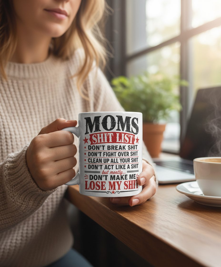 DON'T MAKE ME LOSE MY SHIT White Mug - lifestyle model mockup - White