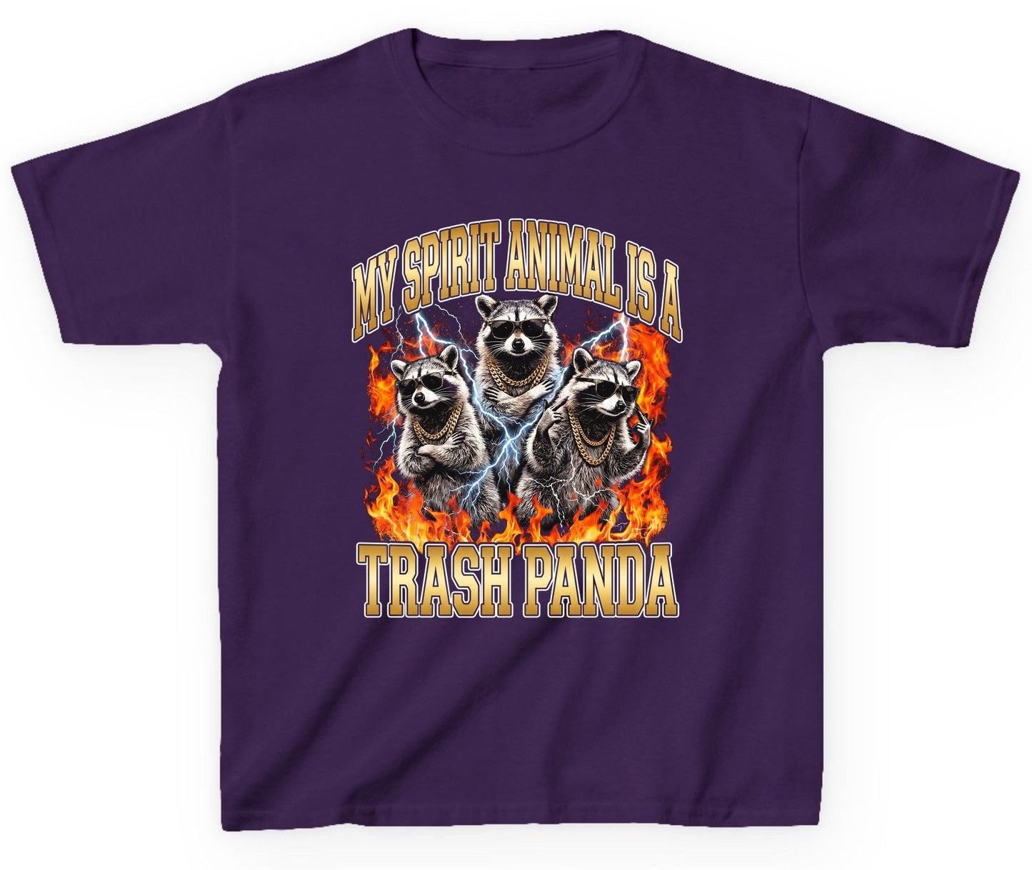 My Spirit Animal Is a Trash Panda raccoon Youth T-Shirt Purple product mockup
