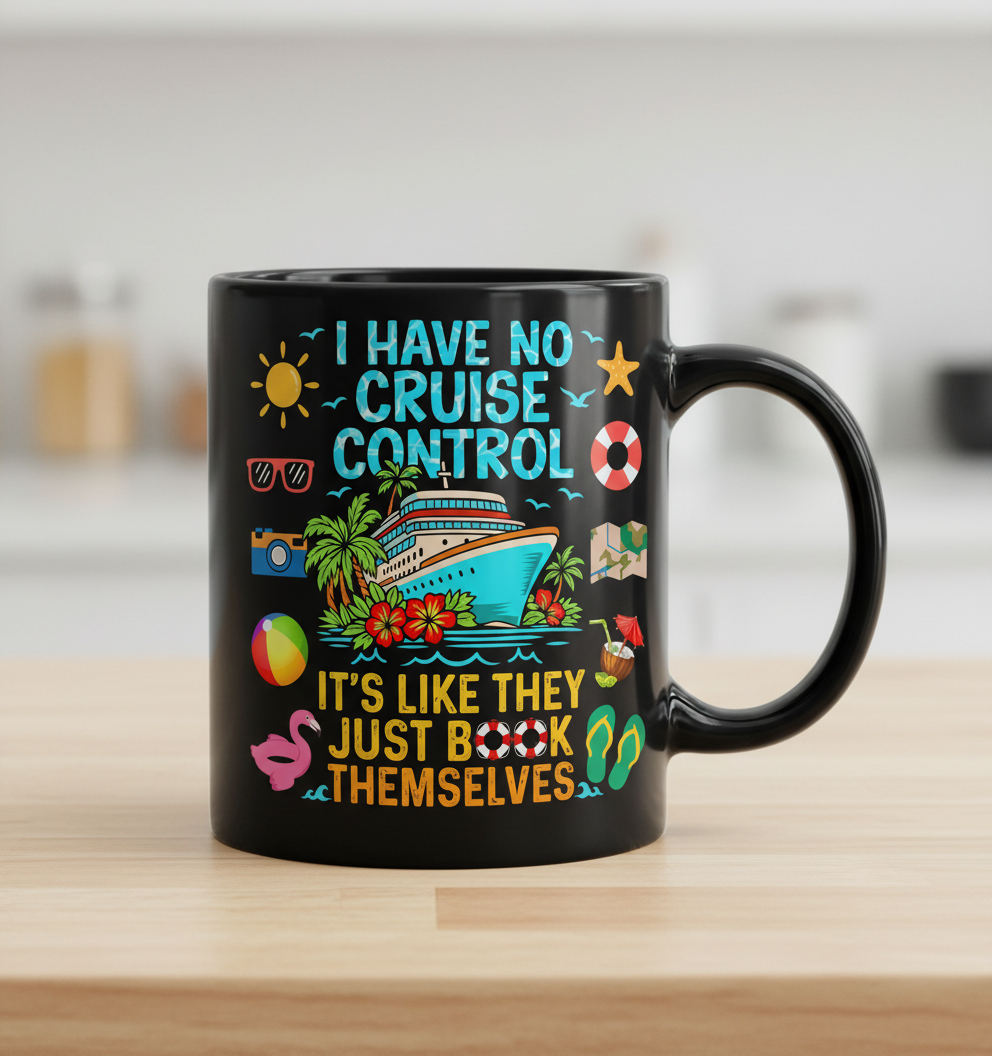 I Have No Cruise Control Funny Vacation Design Black Mug - Black