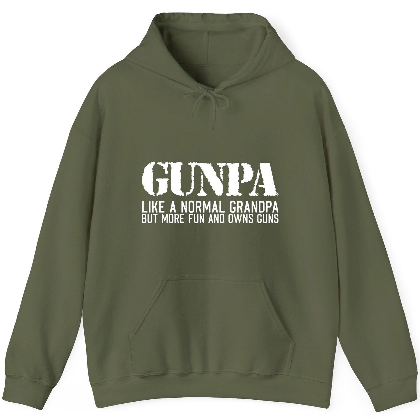 Gunpa Like a Normal Grandpa but More Fun and Owns Guns funny gun owner grandpa Hoodie Military Green product mockup