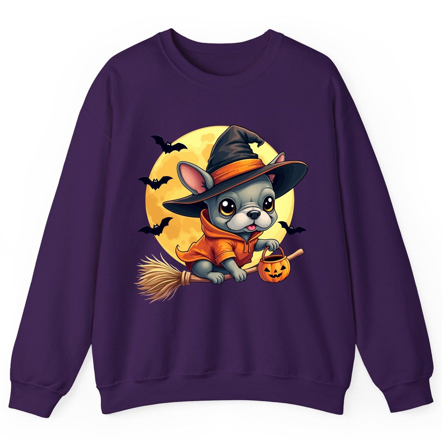 Cute Witch French Bulldog french bulldog Sweatshirt Purple product mockup