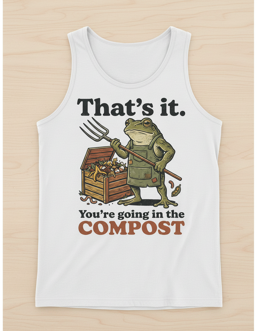 That's It You're Going In The Compost Frog Tank Top - White