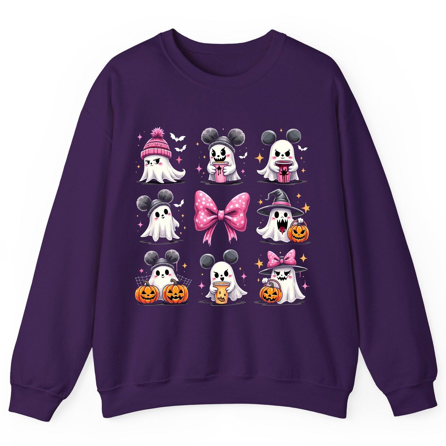 Cute Pink Halloween Ghosts Halloween ghosts Sweatshirt Purple product mockup