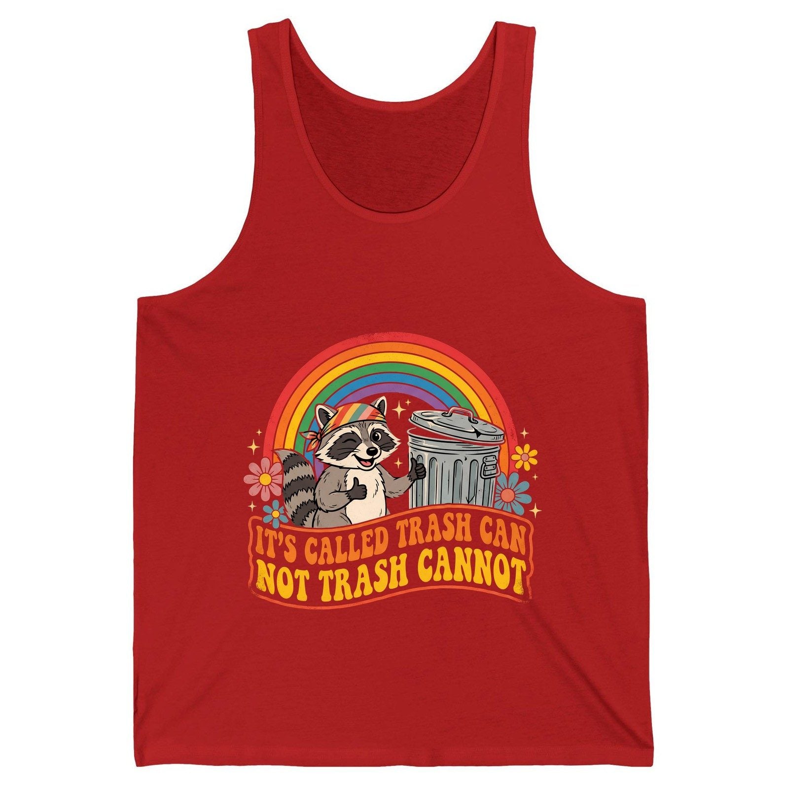 It's Called Trash Can Not Trash Cannot raccoon Tank Top Red product mockup