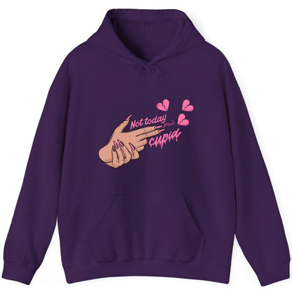 Not Today Cupid anti-Valentine's Day Hoodie Purple product mockup