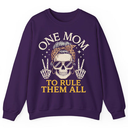 ONE MOM TO RULE THEM ALL Funny Sassy Skull Sweatshirt - product mockup - Purple
