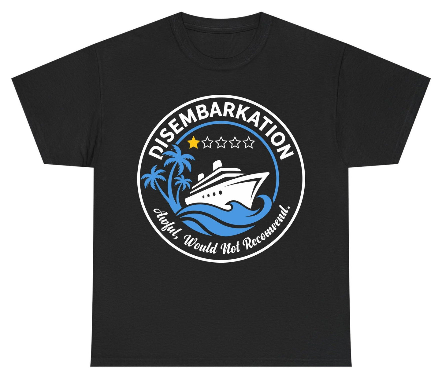 Disembarkation Awful, Would Not Recommend cruising Youth T-Shirt Black product mockup