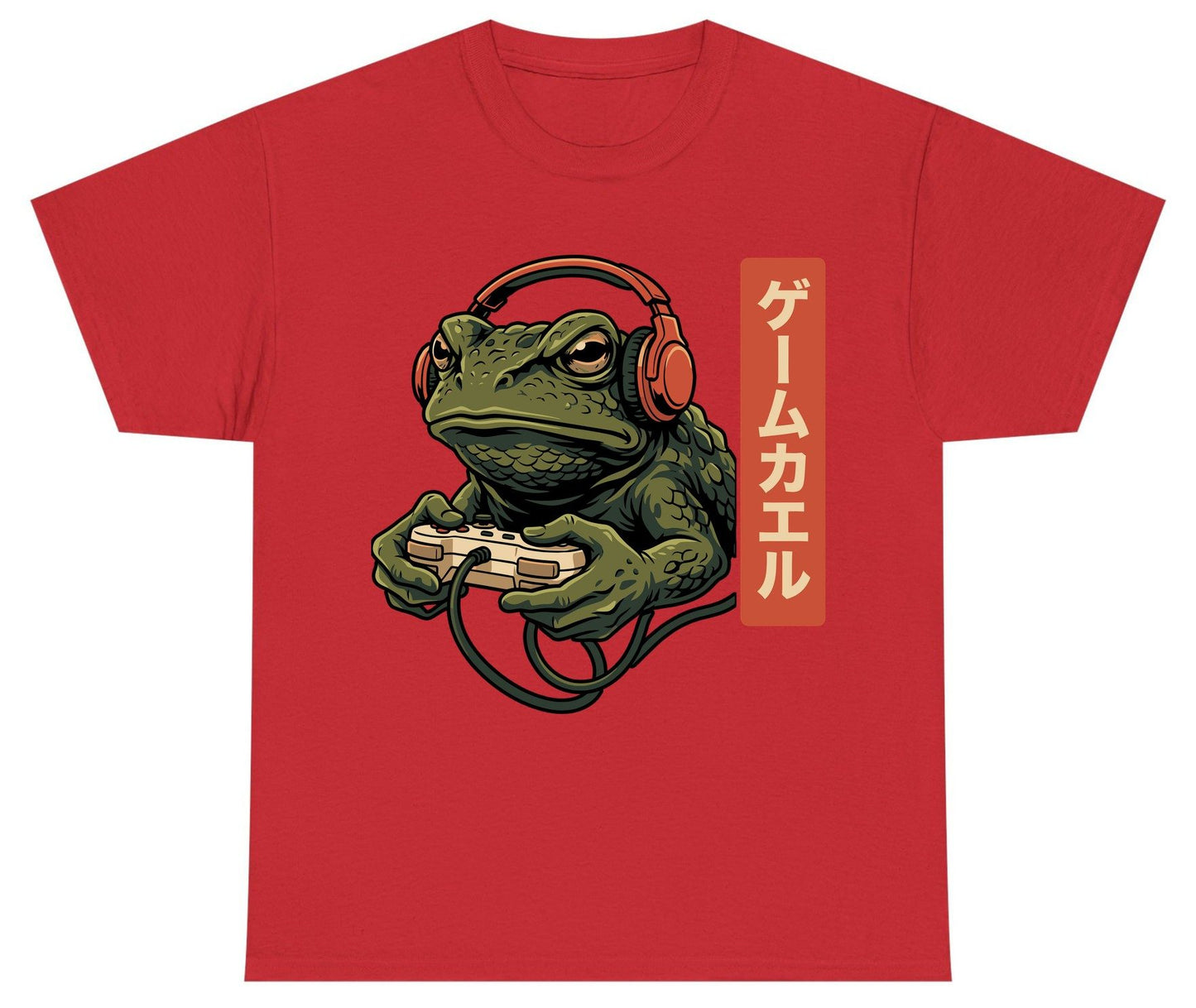 ゲームカエル gaming toad Youth T-Shirt Red product mockup